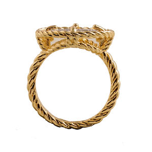 최고 판매 럭셔리 반지 2 톤 동전 너클 사랑 약속 황동 반지 최저 가격 * T2718RK - Product Image 2