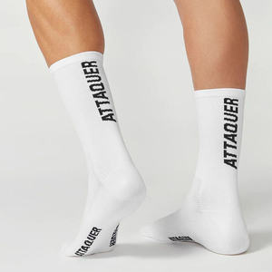 Chaussettes de sport en coton tricoté blanc pour hommes, respirantes, longues, pour VTT, avec logo personnalisé, vente en gros OEM Bilu - Product Image 2
