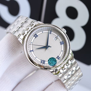 Reloj de Hombre Mecánico Automático con Diseño Clásico, Esfera Azul Sunray, Números Romanos, Brazalete de Acero Inoxidable, Fecha y Luminiscencia - Product Image 2