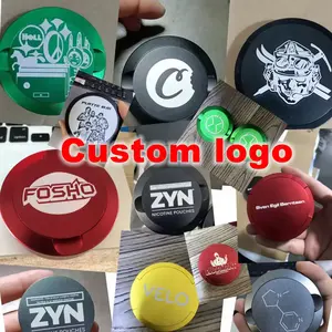 OEM CNC Serviço de Usinagem Cor e logotipo Snuffbox de Alumínio Anodizado personalizado Snus Can Recipiente de alumínio latas de snus