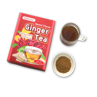 Poudre de thé instantané aromatisé au gingembre et à l'hibiscus de qualité supérieure, service OEM