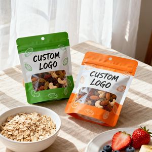 Custom Printed Matte Reusable Zipper Stand up Pouch Plastic Sugar Food Grade <b>Packaging</b> <b>Bags</b> for Candy Dried Fruit Nuts - Product Image 1
