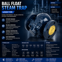 Trampa de vapor de flotador de bola FT14, Trampa de vapor de cubeta invertida con brida UNOX, Trampa de vapor termodinámica con brida UNOX roscada