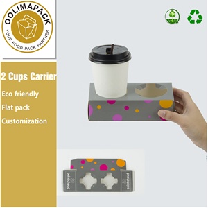 Printed Paper Cups Custom Logo Print Disposable Take Away Cardboard Paper Cup Holder