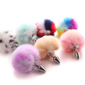 Jouets érotiques Stimulation de la Prostate masseur d'extension anale bouchon de fesses en métal queue de lapin en fourrure <span class=keywords><strong>Plug</strong></span> <span class=keywords><strong>Anal</strong></span> pour femmes - Product Image 1