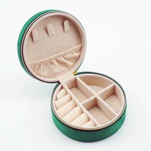 Logo Printed Luxury Organizer <b>Ring</b> Earrings Velvet Gift Jewelry Packaging <b>Custom</b> Jewellery Box - Product Image 6