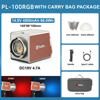 TOLIFO PL-100RGB 100W Lampe vidéo LED RGB rechargeable, éclairage COB portable pour créateurs de contenu, vlogueurs, studio photo