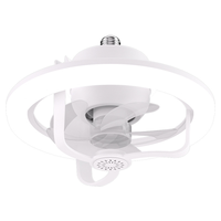 Ventilateur de plafond moderne en acrylique avec ampoule LED, télécommande, lustre E27, éclairage RGB pour salle de bain