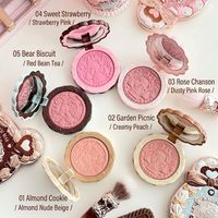 Flower Knows the Sweetie Bear Blusher, Polvo Mate con Relieve de Seda, Iluminador Natural, Fácil de Aplicar, 5g, Nuevos Tonos
