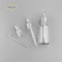 Pipette en plastique lisse transparente 18/410 personnalisée compte-gouttes en PVC avec bouchon de bouteille en verre lisse