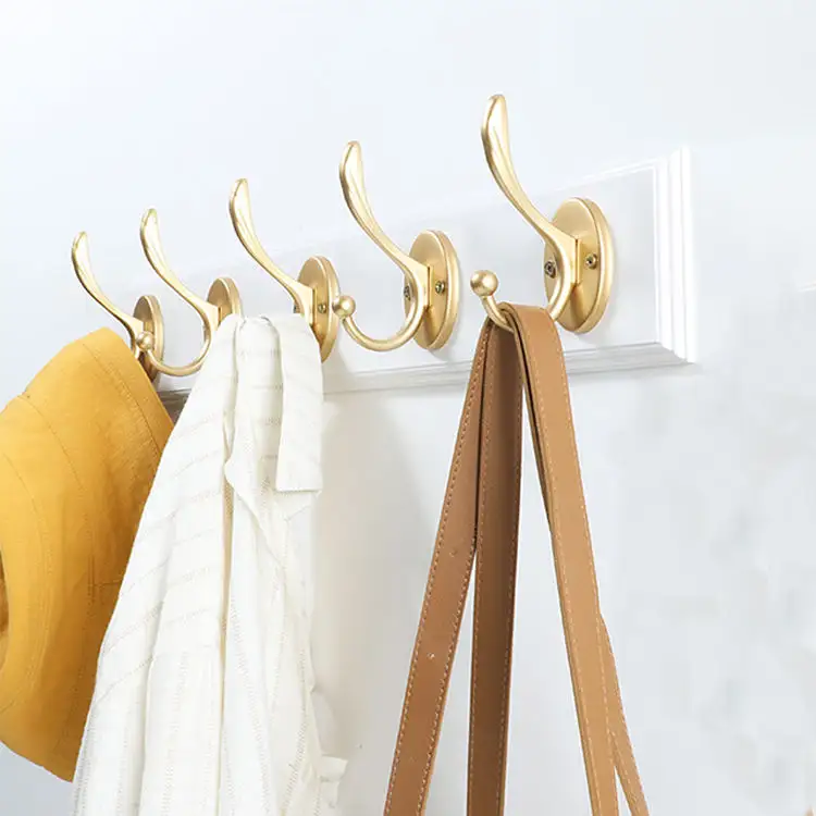 Modernes Design Rechteckige Form hölzerne und metallische Haken Aufhänger Kleidung und Handtuch Aufhänger Mantel-Hänger für Haus und Wohnzimmer
