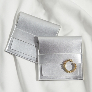 Sac pochette en cuir PU argent personnalisé pour bijoux avec logo personnalisé taille personnalisable et couleur LUOYI marque modèle 5420416 - Product Image 5