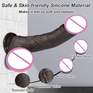 Teleskop-Rotations-Stick-Dildo Vibrator Sexspielzeug für Damen realistischer großer dunkelbrauner Dildo - Product Image 5
