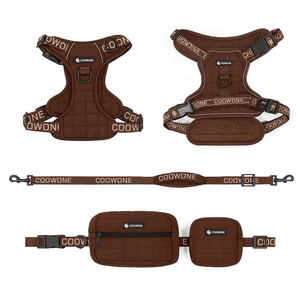 OEMカスタムロゴ入り調節可能犬用ハーネス、通気性のある戦術ペットハーネスベスト、犬用リード、個性的な格子柄、引っ張らないトレーニングハーネス - Product Image 3