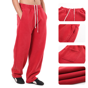 Pantalones Casuales de Invierno para Hombre, Estilo Vintage, Lavados, de Forro Polar de 400 g/m², Corte Holgado y Recto, con Cordón Ajustable, Cálidos - Product Image 2