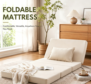 Canapé-lit pliable en mousse haute densité à 3 plis, <span class=keywords><strong>convertible</strong></span>, avec dossier réglable, matelas tatami - Product Image 4