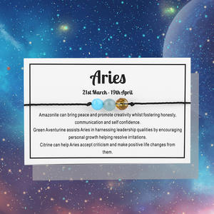 Pulsera <span class=keywords><strong>de</strong></span> Piedras Naturales <span class=keywords><strong>de</strong></span> los 12 Signos del Zodiaco, Hecha a Mano con Cuerda Negra Tejida y Cuentas <span class=keywords><strong>de</strong></span> Piedras Facetadas <span class=keywords><strong>para</strong></span> Mujeres, Niñas y Hombres - Product Image 2