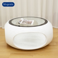 Créativité de luxe moderne simple et légère table basse blanche salon table basse claire table basse ronde de luxe