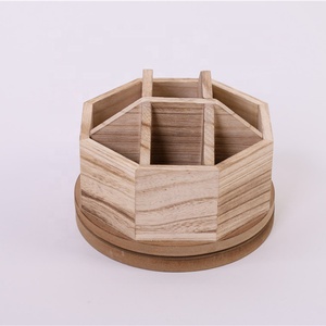 office supplies desk organizer Fashion Design rotatable Pen Holder Desk Office Accessories Rotating Wood Pen pencil holder