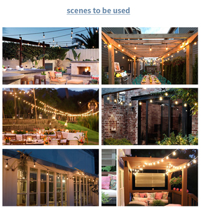 48 pies 24 piezas S14 bombillas comercial al aire libre impermeable LED guirnalda de luces para vacaciones y bodas decoraciones de jardín - Product Image 6