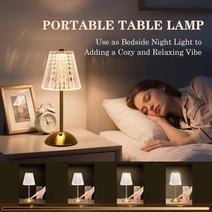 Lámpara de Mesa LED de Cristal de Lujo, Inalámbrica, Recargable, Táctil, Regulable, Estilo Nórdico, Portátil, para Restaurante, Escritorio, Decoración del Hogar - Product Image 4