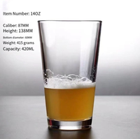 Fourniture de shakers en verre en forme de V de 11 oz, 14 oz, 16 oz, 20 oz, 22 oz et de mugs à bière, impression de décalcomanies personnalisées et logo personnalisé disponible