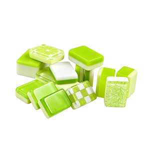 <span class=keywords><strong>Jeu</strong></span> de Mahjong 4 couches, thème vacances d'été à la plage, Mahjong américain, impression UV haute définition, tuiles vert citron pour fête au bord de la piscine avec plateau - Product Image 2