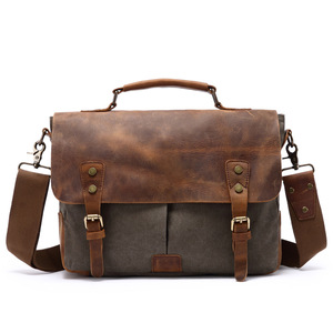 Sac messager vintage en toile Mifaktory, fermeture magnétique, sacoche d'affaires pour homme, sacoche pour ordinateur portable, imperméable, mode, extérieur - Product Image 2