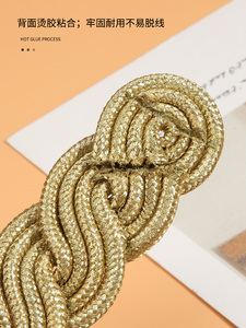Handmade Vàng Thỏi Mylar lụa chủ đề epaulette đồng phục ngoài trời phụ kiện bện vai xếp hạng dây bện độc đáo - Product Image 4