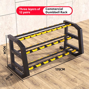 ชั้นวางดัมเบลทำจาก<span class=keywords><strong>ยาง</strong></span>ทรงกลม<span class=keywords><strong>15</strong></span>คู่อุปกรณ์ออกกำลังกายในยิมที่บ้านและคลับเชิงพาณิชย์สามชั้นทนทาน - Product Image 4