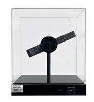 Boîte holographique publicitaire de 18 cm, petite, portable, 3D, avec alimentation intégrée, affichage LED transparent sur table