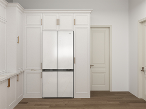 Cbmmart tùy chỉnh sang trọng đơn giản Thiết kế tủ bếp hiện đại đặt ván ép kim loại melamine với phụ kiện Đảo chìm - Product Image 3