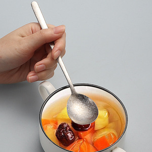 Cuillère en titane pur coréen, motif fleur de glace, cuillère à mélanger à long manche, vaisselle d'extérieur - Product Image 4