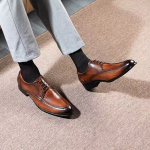Zapatos de Cuero Vacuno Puro de Diseño de Alta Calidad, Casuales y Transpirables, con Suela Suave y Cordones, Zapatos de Cuero Casuales de Negocios para Hombre - Product Image 5