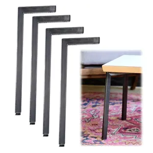 En forma de L de hierro muebles de oficina de Metal pierna negocio de café Mesa de la Sala de las piernas 39 materias primas acero inoxidable negro sillas Banco piernas
