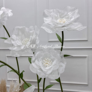 Decoración Floral Gigante para Eventos <span class=keywords><strong>y</strong></span> Fiestas, Adorno de Flores <span class=keywords><strong>y</strong></span> Plantas Altas, Romántico Soporte de Flores de Peonía de <span class=keywords><strong>Seda</strong></span> Gigante, Decoración de Flores de Organza Blanca Enorme - Product Image 5