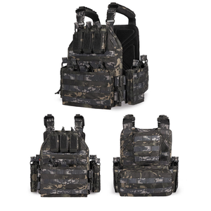 Chaleco Táctico DFV15 para Deportes al Aire Libre, Camping, Caza, Cosplay, Verde 1000D, Portaplacas, Camuflaje Negro Verde CP, Liberación Rápida - Product Image 3