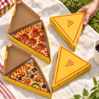 Boîtes à pizza triangulaires personnalisées imprimées en carton pour une seule part, idéales pour la restauration de rue et les plats à emporter