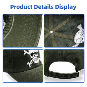 Cappellini da Baseball Casual in Cotone Lavato con Visiera Curva e Ricamo, Modello 5 Pannelli Sportivo, Originali del Produttore Gorras Barbas - Product Image 2