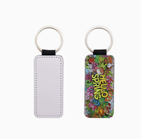 Porte-clés vierges en cuir PU double face pour sublimation, forme clé de voiture, à bords huilés, pour transfert thermique, consommable DIY, Art Moderne