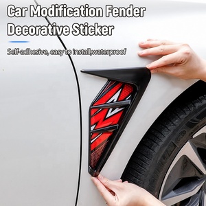 Autocollant décoratif triangulaire personnalisé en TPU pour aile de <span class=keywords><strong>voiture</strong></span>, étanche, pour aérateur latéral, accessoires extérieurs automobiles - Product Image 2