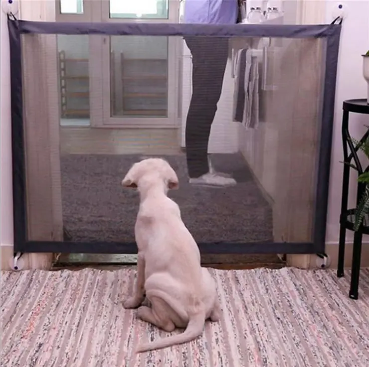Pet köpek kapıları yaratıcı örgü sihirli katlanabilir Pet kapısı köpekler için güvenli