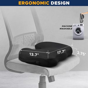 Coussin orthopédique personnalisable pour le coccyx, en mousse à mémoire de forme, en forme de U, ergonomique, antidérapant, respirant, amovible et lavable - Product Image 3