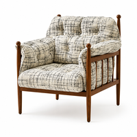 Fauteuil d'appoint moderne et confortable avec structure en bois durable pour salon, villa, hôtel, chambre à coucher
