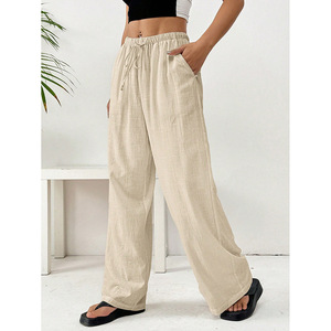 2025 été Collection transfrontalière en Stock pantalons de <span class=keywords><strong>sport</strong></span> décontractés pour femmes européen américain plat à la mode taille élastique <span class=keywords><strong>ample</strong></span> - Product Image 2