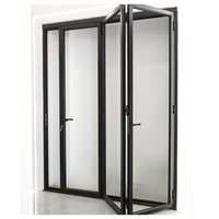 Porte pliante en aluminium / Porte à double battant 6060-T66 à rupture de pont thermique pour villa, patio, insonorisée, certifiée ISO9001, pour salle de bain de luxe, entrée d'hôtel 5 étoiles