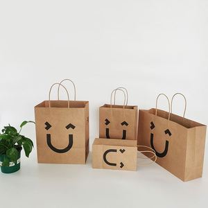 Sac en papier kraft écologique avec impression de logo personnalisé, impression offset 4 couleurs CMYK, emballage alimentaire recyclable à emporter, longueur maniable - Product Image 2