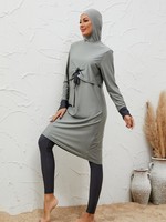 Maillot de bain musulman pour femmes, ensemble burkini, manches longues, couvrant entièrement le corps, maillot de bain islamique avec hijab