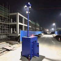 Kompakter Mobiler Video-CCTV-Turm mit Abstützungen, Windschutzseil und Gabelstapler-Löchern für Temporäre Baustellen-Sicherheit
