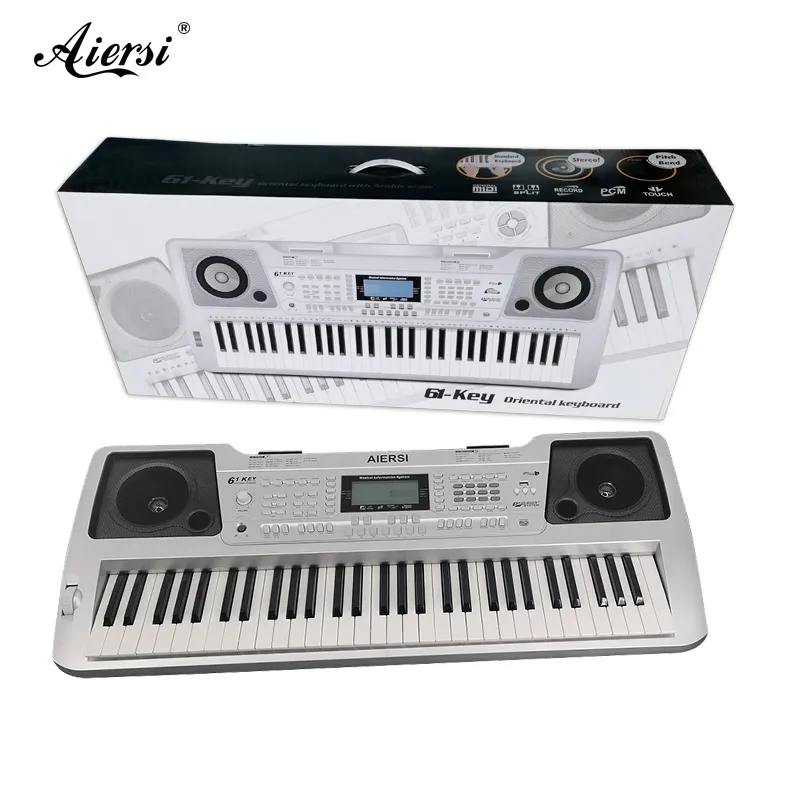Aiersi Kualitas Digital Piano 61 Tuts Piano Keyboard Elektronik Kunci Dinamis Organ MIDI Fungsi USB Pemutar MP3 Instrumen Musik
